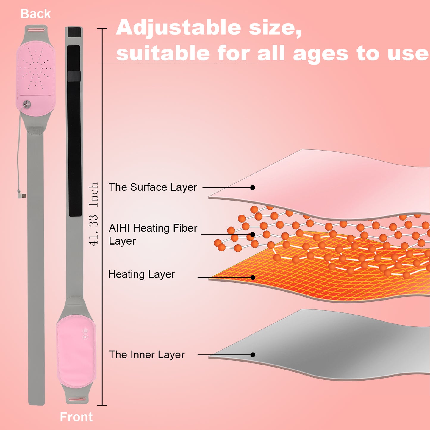 Heating Pads for Cramps, LALASANI Portable Heat Menstrual Relief Pad (Include PowerBank)