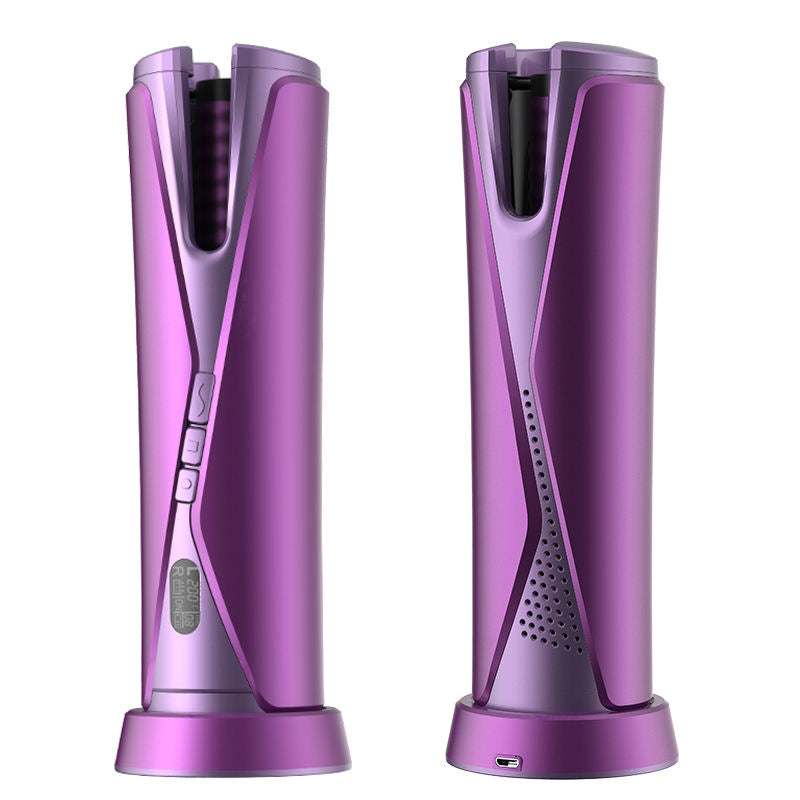 New Electric Hair Curler Cordless Curling Iron for Travel Pink