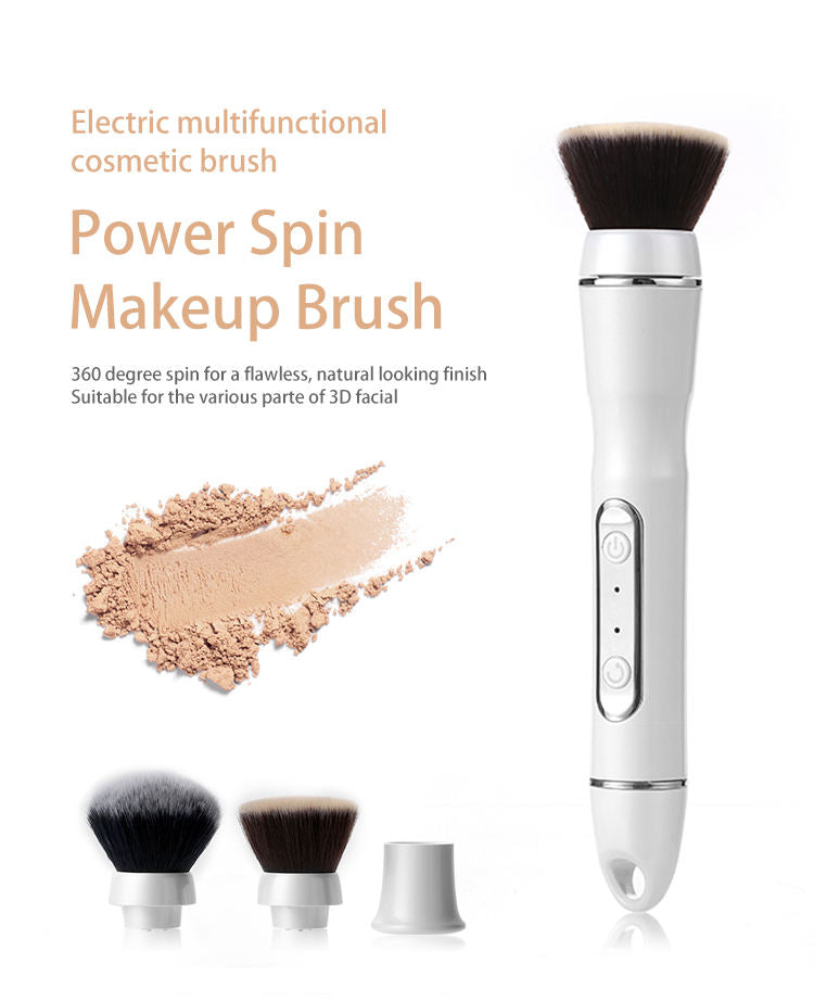Electric Makeup Brush - LALASANI Makeup Brushes Set Professional with 2 Interchangeable Heads – 360-Degree Rotating Makeup Brush