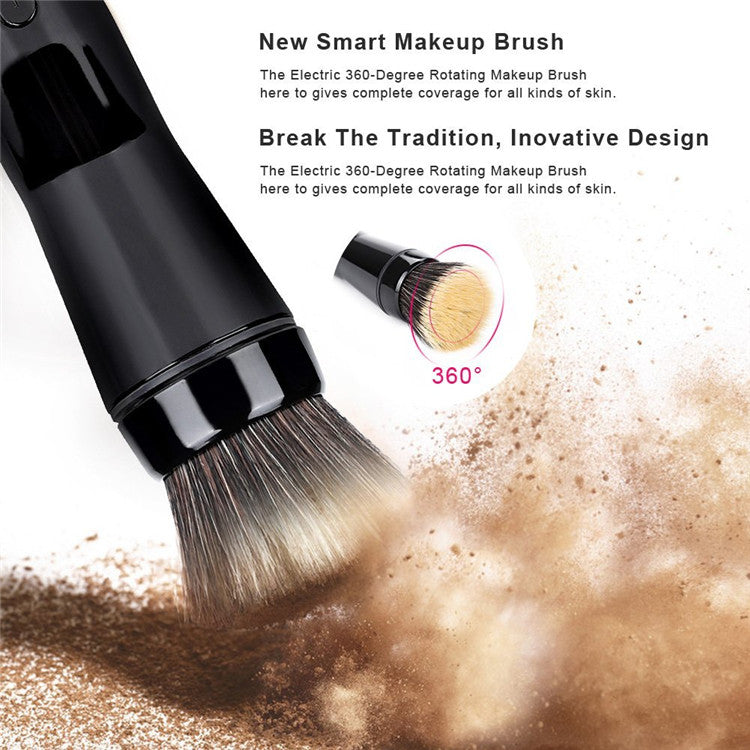 Electric Makeup Brush - LALASANI Makeup Brushes Set Professional with 2 Interchangeable Heads – 360-Degree Rotating Makeup Brush