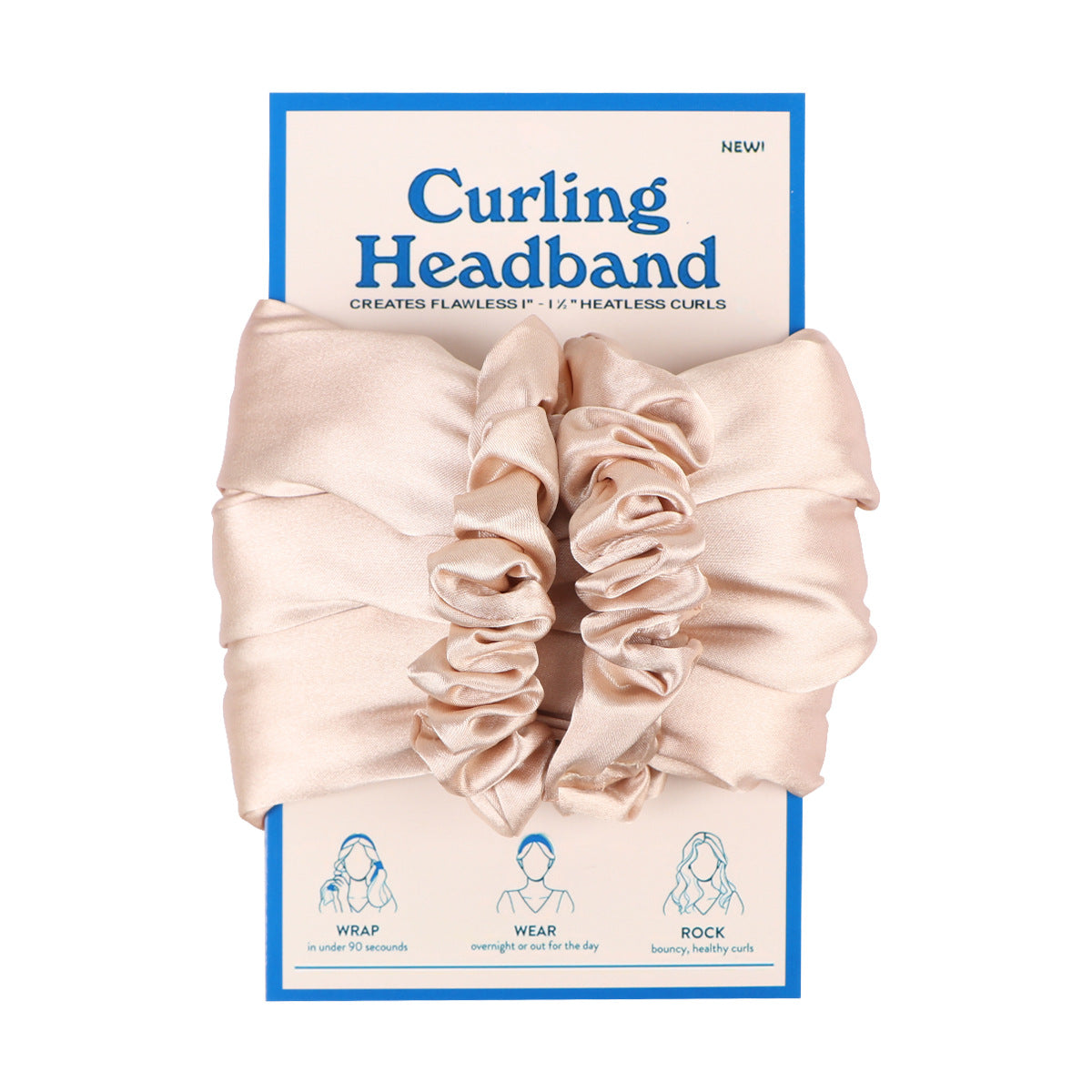 Heatless Hair Curler Overnight Hair Curlers to Sleep in, Heatless Curls Headband, Hair Clips for Women -Khaki
