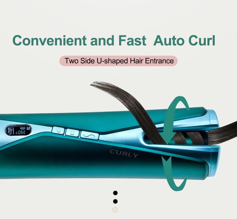 New Electric Hair Curler Cordless Curling Iron for Travel Blue