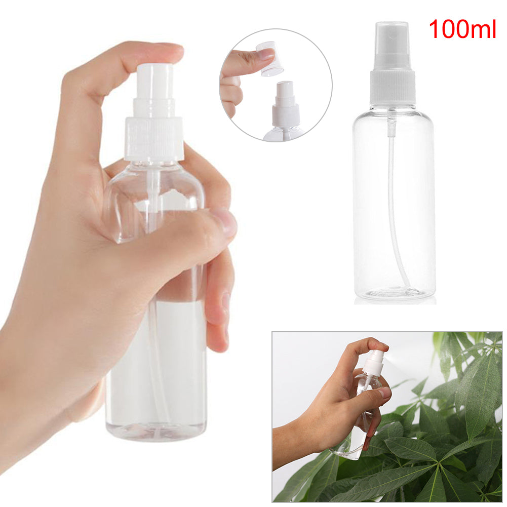 10Pcs 100ml Travel Transparent Plastic Perfume Atomizer Empty Misty Spray Bottle